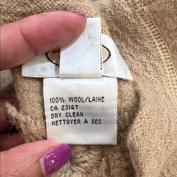 Talbots Brown Embroidered Wool Cardigan Vintage - Picture 8 of 8